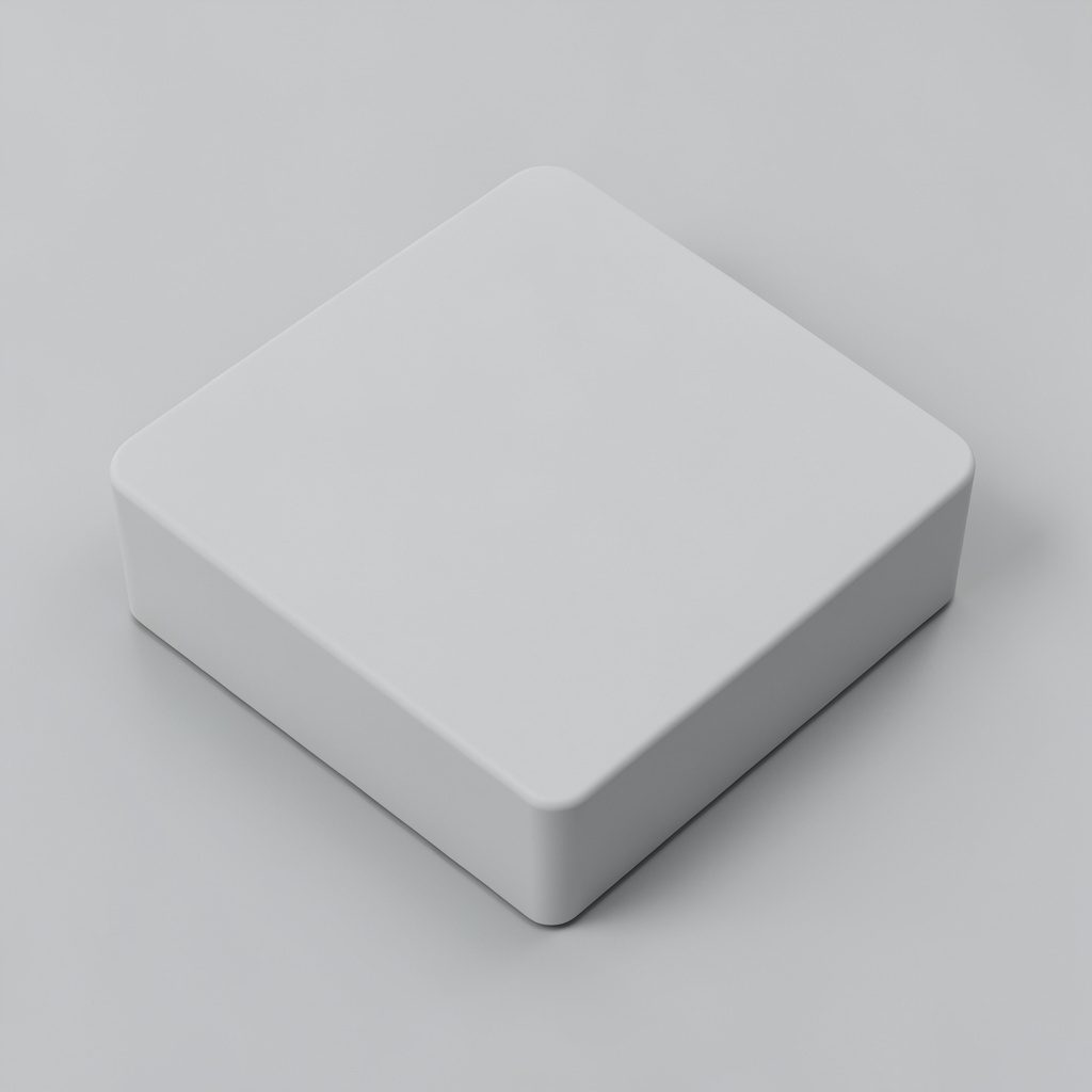 Isometric render of a sports broadcaster portrait bust in muted tones against a plain dark background, calm mood